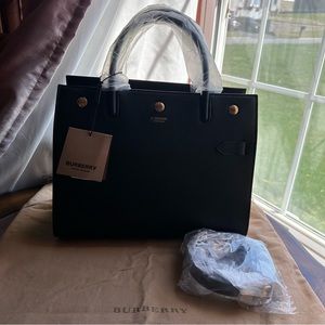 Burberry Small Leather Two-handle Title Bag